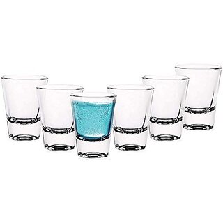                       Homeberry Square Shape Shot Glass Set 6 for Vodka Tequila Rum Gin Wine Champagne Brandy Juice Scotch Great for Whisky Glass 60ml.                                              