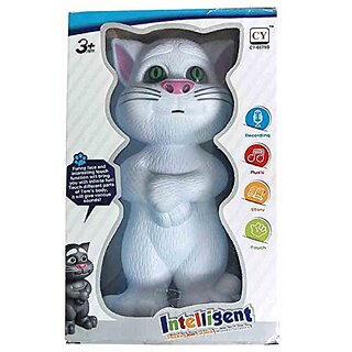                       Talking Cat with Recording, Music, Story and Touch Functionality, Gray                                              