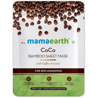                       Mamaearth CoCo Bamboo Sheet Mask with Coffee  Cocoa for Skin Awakening, 25 g                                              