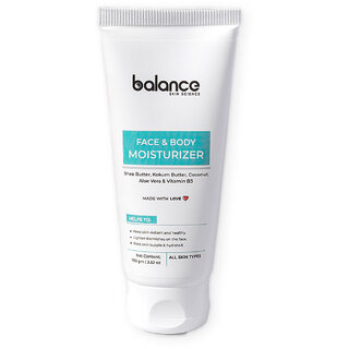                       Balance Skin Science Face  Body Moisturiser With Shea Butter, Kokum Butter, Aloe Vera  Niacinamide (Vitamin B3) - 100g                                              