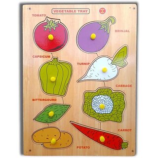                       Aasiyaenterprises Vegetables Name With Picture Puzzle Board Learning And Educational Toy For Kids (Multicolor)                                              
