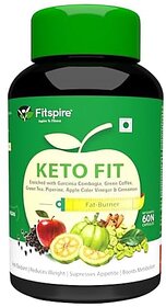 Fitspire KETO FIT Weight Management 60 Capsules with Green Tea & Green Coffee Extracts including Apple Cider Vinegar for detox 100% Vegan Helps in Weight loss