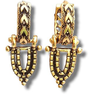                       Aasiyaenterprises Gold Plated Black Alloy Graceful Fancy Earring For Girls  Women Alloy Earring Set                                              