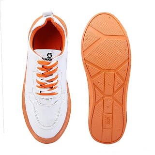                       Hakkel Casual Boot H146-Black Sneakers For Men (Orange, White)                                              
