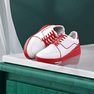                       Hakkel Casual Boot H146-Black Sneakers For Men (Red, White)                                              