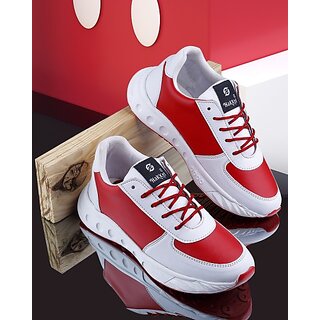                       Hakkel Casual Boot H146-Black Running Shoes For Men (Red)                                              