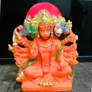 Homeberry Panchmukhi Hanuman Ji Idol Resin Murti/Statue for Pooja Room,Balaji Idol,Mahaveer Hanuman ji,Home and oofice Decor item Homeberry Panchmukhi Hanuman Ji Idol Resin Murti/Statue for Pooja Room,Balaji Idol,Mahaveer Hanuman ji,Home and oofice Decor item