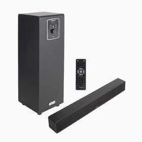 DIGIMATE D-SB01 100W Bluetooth Soundbar|2.1 Channel with 5.25'' Wired Subwoofer 100W Bluetooth Soundbar(Platinum Black, 2.1 Channel)