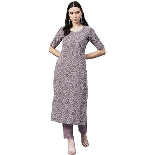                       SVB Women Cotton Blend Kurta and Pant Set                                              