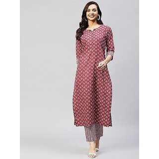                       SVB Women Cotton Blend Kurta and Pant Set                                              