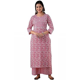                       SVB Women Cotton Blend Kurta and Pant Set                                              