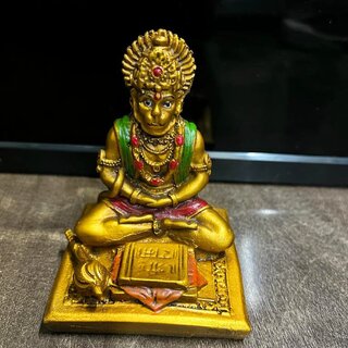                       Homeberry Hanuman Idol Meditiating Statue Strength God Bajrangbali For Home And Office Sculpture .9 cm                                              