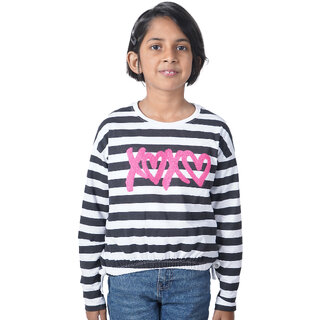                       Kid Kupboard Cotton Girls Top Multicolor, Full-Sleeves, Crew Neck, 7-8 Years KIDS6004                                              