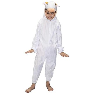                       Kaku Fancy Dresses Calf Farm Animal Costume For Kids - White  Animal Fancy Dress For Boys  Girls                                              
