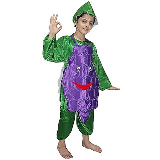                       Kaku Fancy Dresses Grapes Fruits Costume - Purple  Green, for Boys  Girls                                              