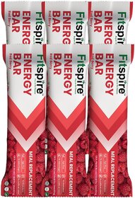 Fitspire Energy Bar, 100 Vegan with Redberry flavour for Helping Instant Energy, Boosts Athletic Performance  Improves Muscle Recovery- Pack of 6 (Each 35g)