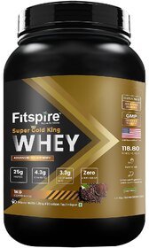 Fitspire Super Gold king Advanced isolate Whey Protein - 1 kg/2.2 lb  25 gm Protein  4.3 gm BCAA  3.3gm L-Glutamine acid  Zero Added sugar  Powder Supplement  Coffee Royal - 30 - Serving