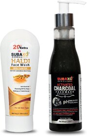 Subaxo Herbal Haldi Face Wash 120 ml  Activated Charcoal Face Wash Herbal Face Wash200 ml