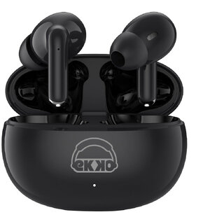 EKKO Earbeats T05 TWS: ENC Call Noise Cancellation, 25H Playtime, 10MM Driver, Twin Connect, Massive Bass, Water Resistance, Siri & Google Assistant (Black)