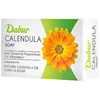                       Dabur Calendula Soap  for Skin Whitening, Acne Control  Anti Ageing, Anti Fungal Soap (Pack of 4)                                              