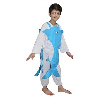                       Kaku Fancy Dresses Dolphin Fish Costume - Blue  White, For Boys  Girls                                              