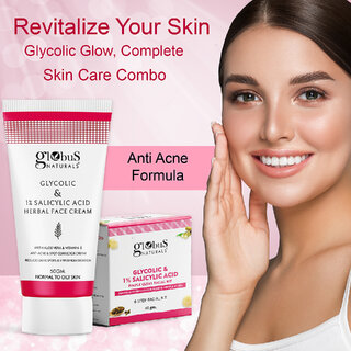 Globus Naturals Anti Acne Glycolic Face Care Combo- Face Cream 50gm, Facial Kit 40gm, Set of 2 Globus Naturals Anti Acne Glycolic Face Care Combo- Face Cream 50gm, Facial Kit 40gm, Set of 2