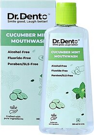 Dr. Dento Cucumber Mint Mouthwash - 100ml - Fresh Breath and Oral Care - Cucumber Mint  (300 ml)