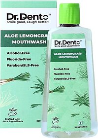 Dr. Dento Aloe Lemongrass Mouthwash - 100ml - Fresh Breath and Oral Care - Aloe Lemongrass  (300 ml)