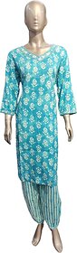 Women Beautiful Printed Two Piece kurta and pant set for Casual look.