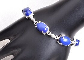 AAR Jewels Brass Lapis Lazuli Silver Charm Bracelet