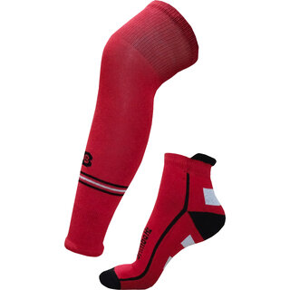                       Brimba H2 Red Cotton Knee High Socks For Men  Women                                              