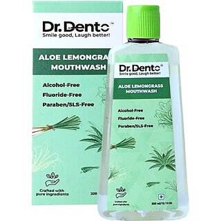 Dr. Dento Aloe Lemongrass Mouthwash - 100ml - Fresh Breath and Oral Care - Aloe Lemongrass  (300 ml)