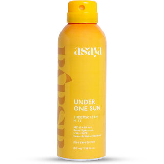 Asaya SPF 65+ Sunscreen Spray with Aloe Vera extract  Broad Spectrum UVA+UVB Coverage  For Men  Women  All skin Type