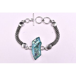                       AAR Jewels Brass Beads Silver Charm Bracelet                                              