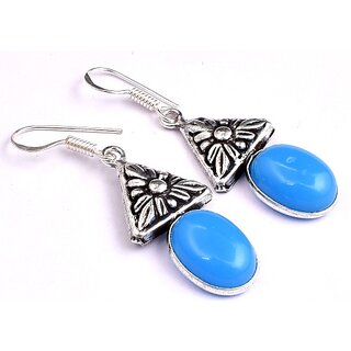                       AAR Jewels Drop Dangle Earrings Turquoise German Silver Drops & Danglers                                              