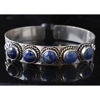                       AAR Jewels Brass Lapis Lazuli Silver Charm Bracelet                                              