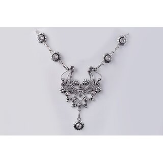                       AAR Jewels Necklace Quartz Silver Plated Brass Necklace                                              