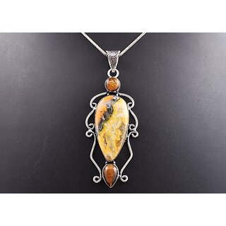                       AAR Jewels Handcrafted Pendant Necklace Sterling Silver Agate Metal Pendant Set                                              