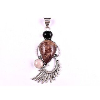                       AAR Jewels Gemstone Pendant Necklace Sterling Silver Agate Metal Locket Set                                              