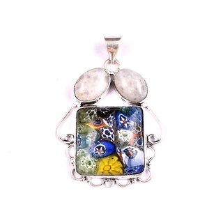                       AAR Jewels Handcrafted Pendant Necklace Sterling Silver Crystal Metal Pendant                                              