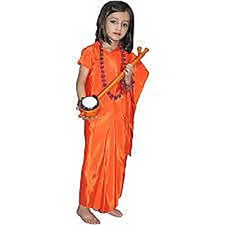                       Kaku Fancy Dresses Meerabai Costume For Kids  Ramayan Character Meera Bai Dress  Mythological Character - For Girls                                              