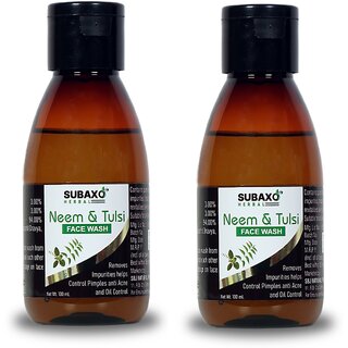                       Subaxo Herbal Neem  Tulsi Face Wash Neem Face Wash 2 Pc -Each 100 ml                                              