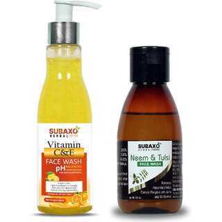                       Herbal Vitamin C Face WashWith Vitamin E 200 ml  Neem Tulsi Face Wash 100 ml                                              