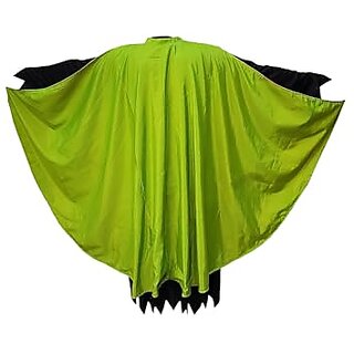                       Kaku Fancy Dresses Green Orange Reversible Halloween Robe / Cape / Cloak - Green, Fullsize, For Unisex                                              