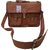 Nesh Global Genuine Leather Jordan Messenger Bag for Men & Women Multipurpose Bag (Tan, 30 L)