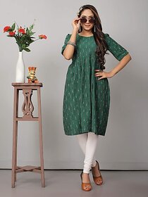 OMSAIFAB Casual Printed Women Green Top