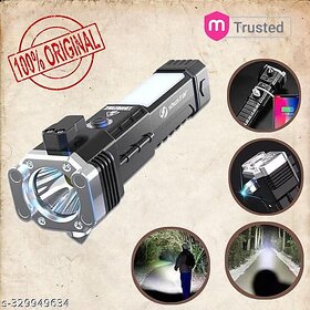 7 mode torch light Portable Rechargeable Torch LED Flashlight Long Distance Beam Rang Hammer and Strong Magnets,Window Glass and Seat Belt Cutter