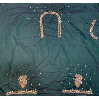                       RR FABRIC Cotton Silk Embroidered Blouse Material                                              