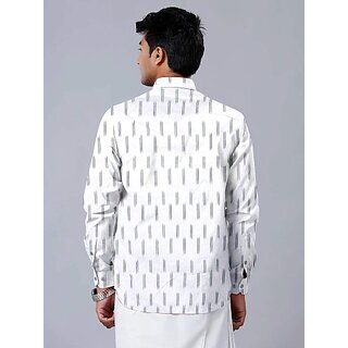 Latest Men OMSAIFAB Men Printed Casual White Shirt 2025 at ShopCircuit | ONDC