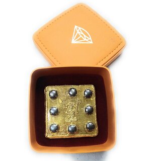                       Ketu Yantra with Lehsunia (Cat's Eye) Stone in Gold Plated for Pooja and Wealth/Business, Status  Prosperity                                              